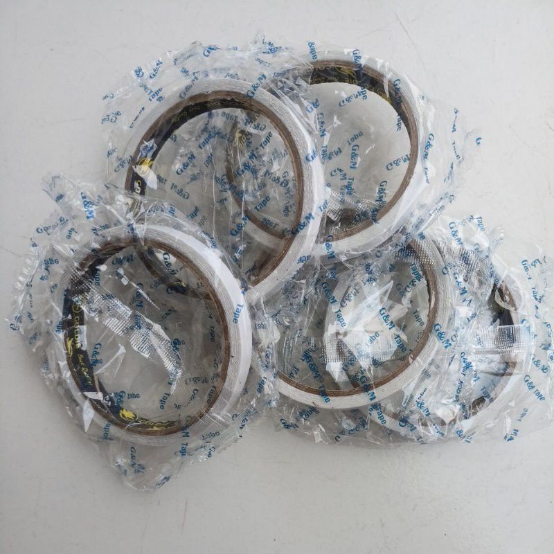 

Double Tape 1/4 1/2 1 Inch Merek Goldie Tape Dobel Tip Selotip Isolasi Dobel