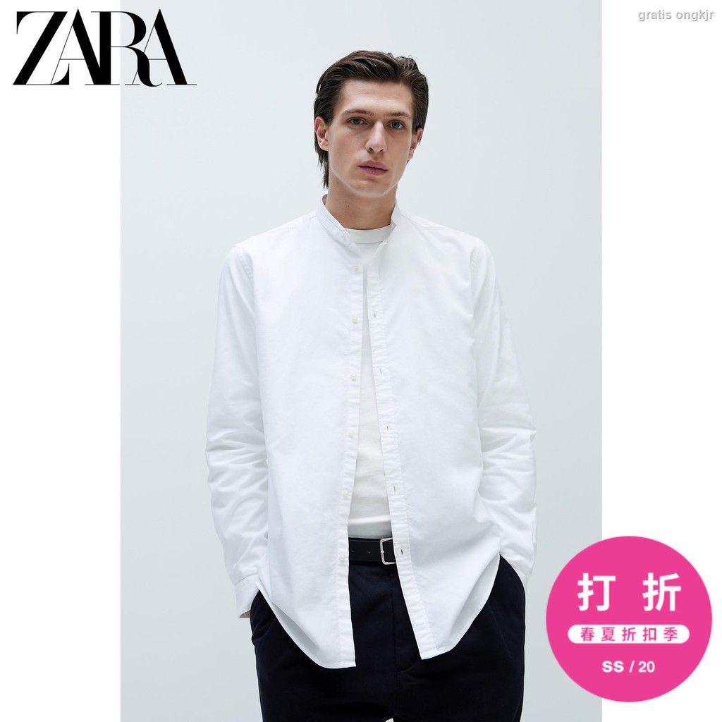 Zara Discount Kemeja Lengan Panjang Casual Oxford Warna Putih 075453802501 Shopee Indonesia