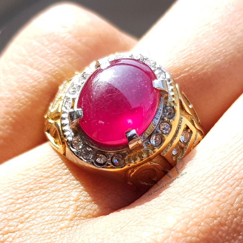 cincin ruby pigeon blood merah delima GARANSI NATURAL 