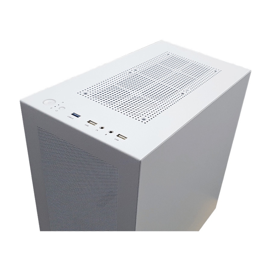 Casing CUBE GAMING FINOS WHITE - All White Inside - mATX - MESH PANEL