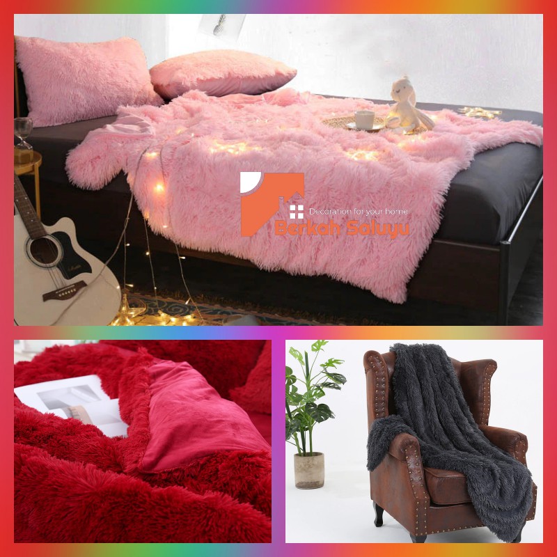 Selimut bulu rasfur lembut uk 160cmx100cm