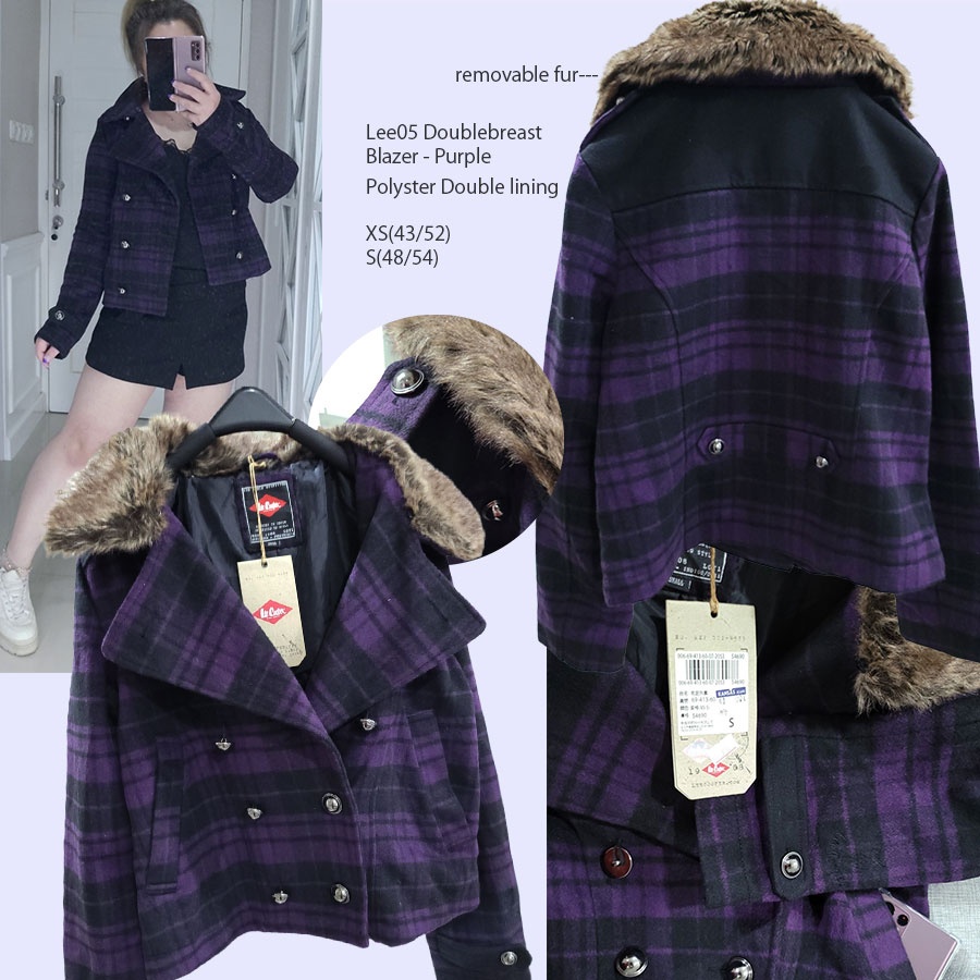 LEE DOUBLE BREASTED BLAZER - SHERPALINED COAT - Mavi Coat Hoodie jacket wanita