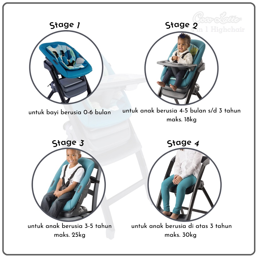 Cocolatte CL2108 Highchair Quatore | Kursi Makan Bayi