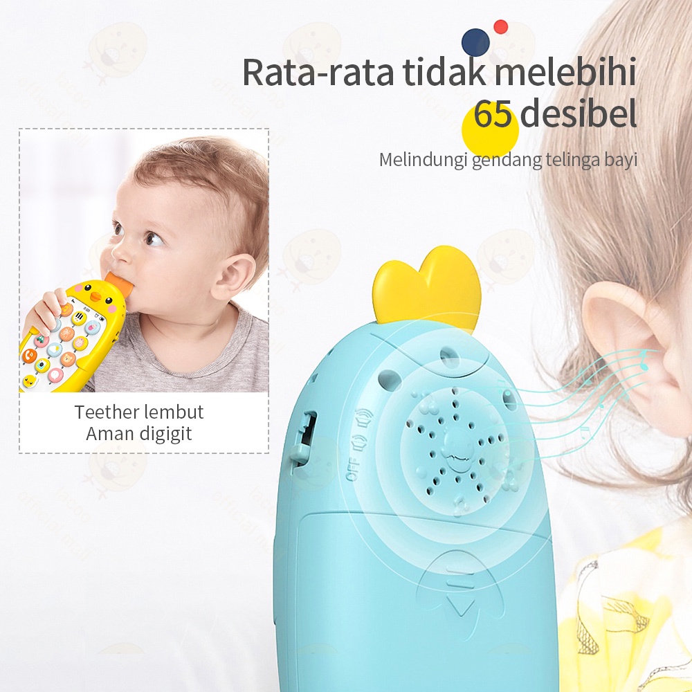 Poney Mainan musik telepon bayi dengan teether Bilingual ponsel Mainan anak