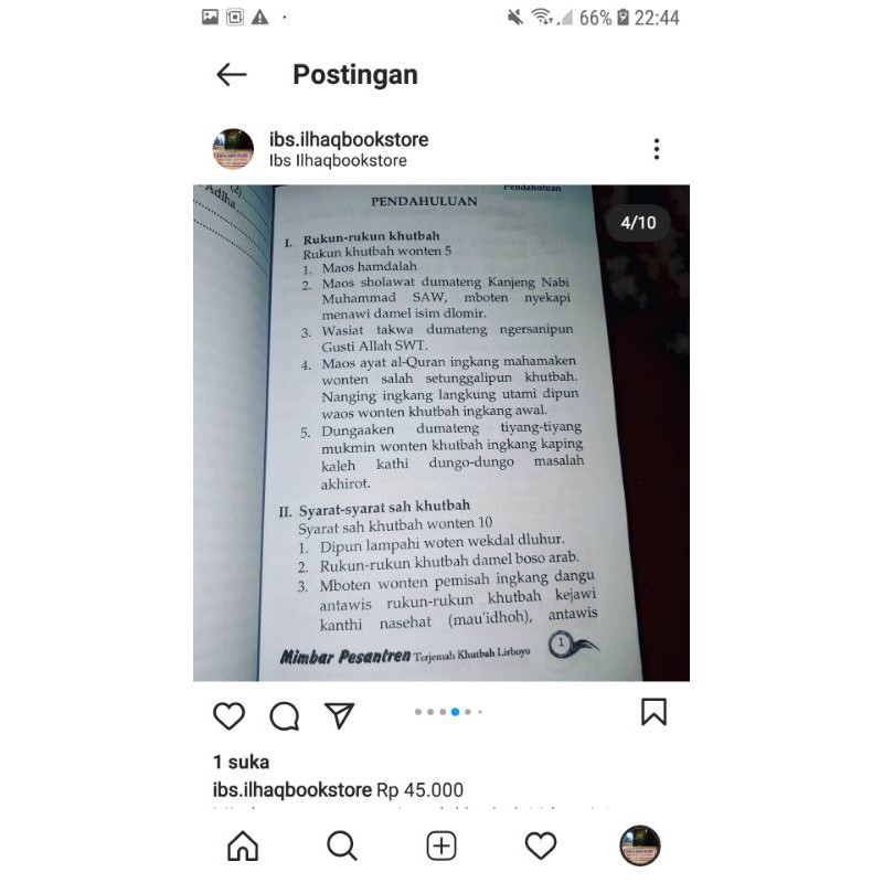 mimbar pesantren terjemah khutbah lirboyo versi bahasa jawa