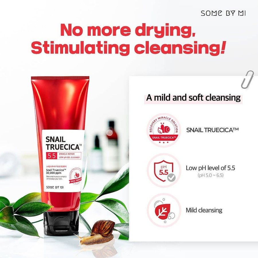 ★ BB ★  [BPOM] SOMEBYMI Snail Truecica Miracle Repair Low pH Gel Cleanser 100ml - SOME BY MI