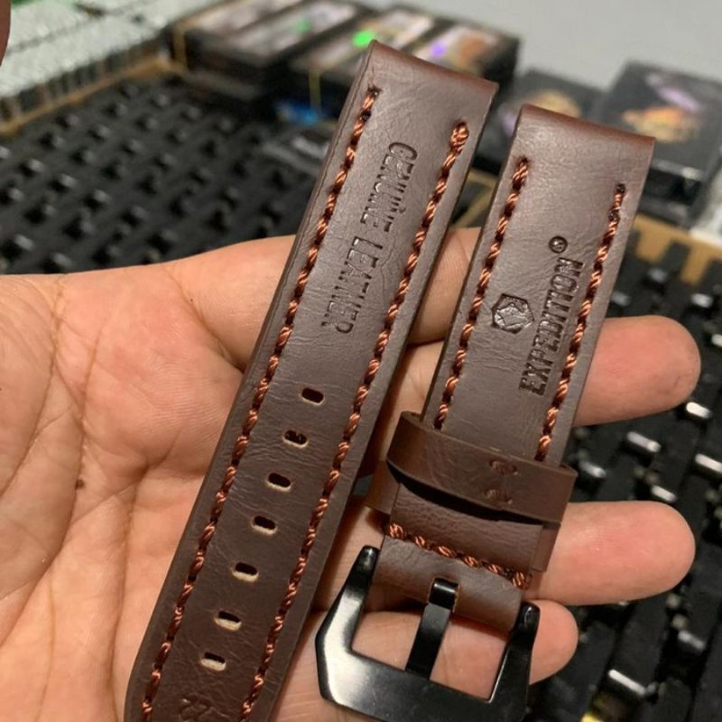 Jual Tali Jam Tangan Strap Leather 22mm 24mm Tali Kulit Jam Tangan