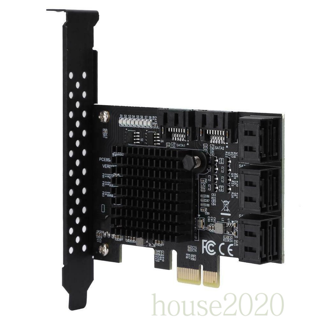 [HOUSE2020]SATA Expansion Card PCI-E Ix 8-port SATA 3.0 Expansion Board with 6Gpbs Transmission Speed