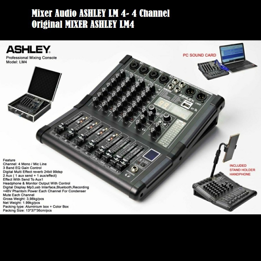 Mixer Audio ASHLEY LM4/LM 4 4CH USB-BLUETOOTH-SOUND CARD ORIGINAL