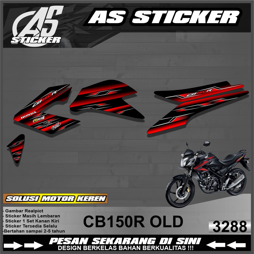 3288 STIKER STRIPING CB150 R OLD VARIASI LIST DESAIN RACING SEMI FULL
