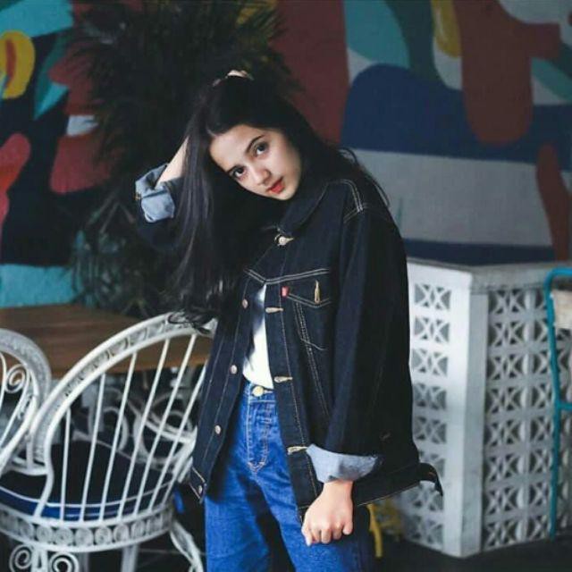 JAKET JEANS WANITA DENIM OVERSIZED JAKET JINS CEWEK TERBARU 2023