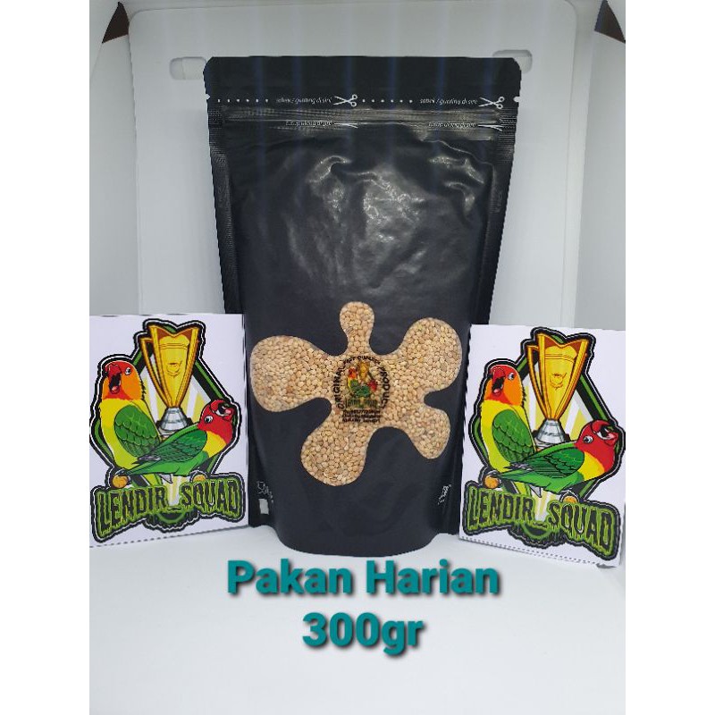 Pakan Penggacor Burung Lovebird Lendir Squad, Kualitas 100% Pakan Harian 300gr/Millet Lovebird Konsl