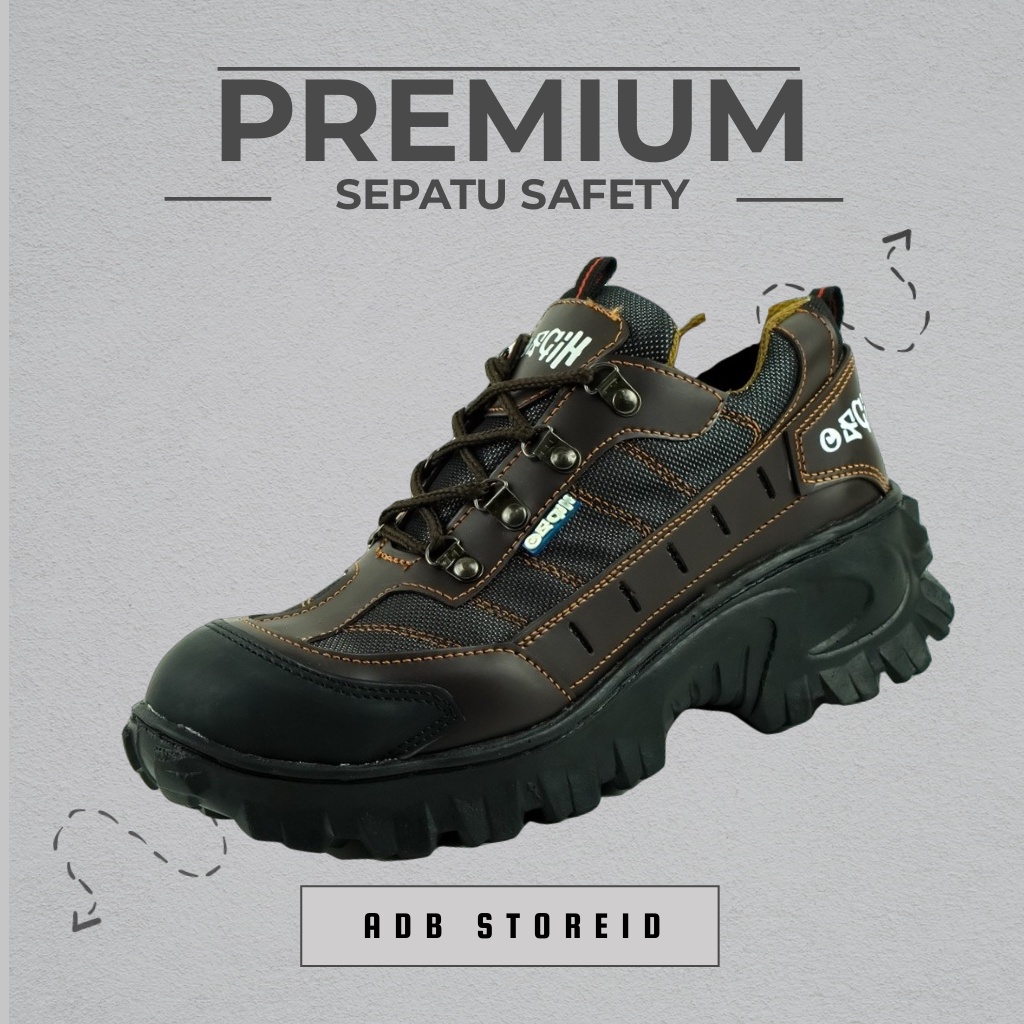 Sepatu Safety Pria M 052 Safety BOOTS Besi Original Casual Anti Air Safety Shoes