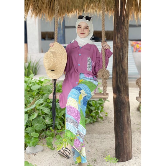 HIPIYAMA - SEA Piyama Fashion Hijab Multifungsi blus kemeja oversize kulot baju tidur pajamas set wa
