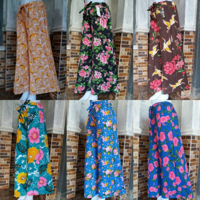 Katun motif | celana katun motif | kulot katun motif | bawahan wanita