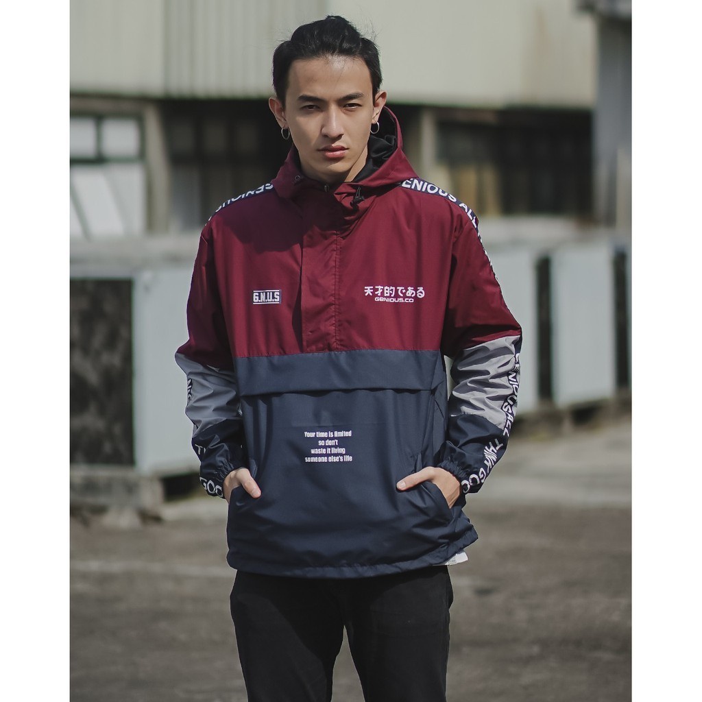 JAKET PRIA-JAKET CAGOULE PRIA MURAH-JAKET SALVIO HEXIA-JAKET ORIGINAL-JAKET DISTRO-JAKET PARASIT-MARON NAVY GNUS