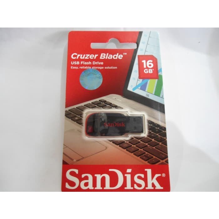 Sandisk Usb Flash Disk 16gb Flash Drive Cruzer Blade CZ50 Original