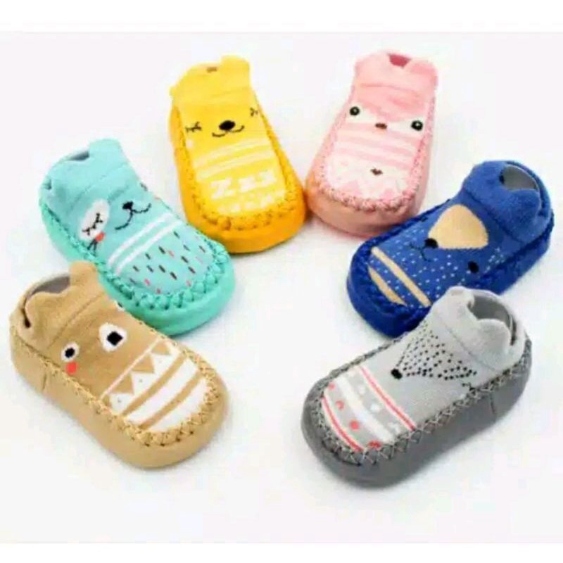 Sepatu anak bayi - baby prewalker shoes socks anti slip kaos kaki