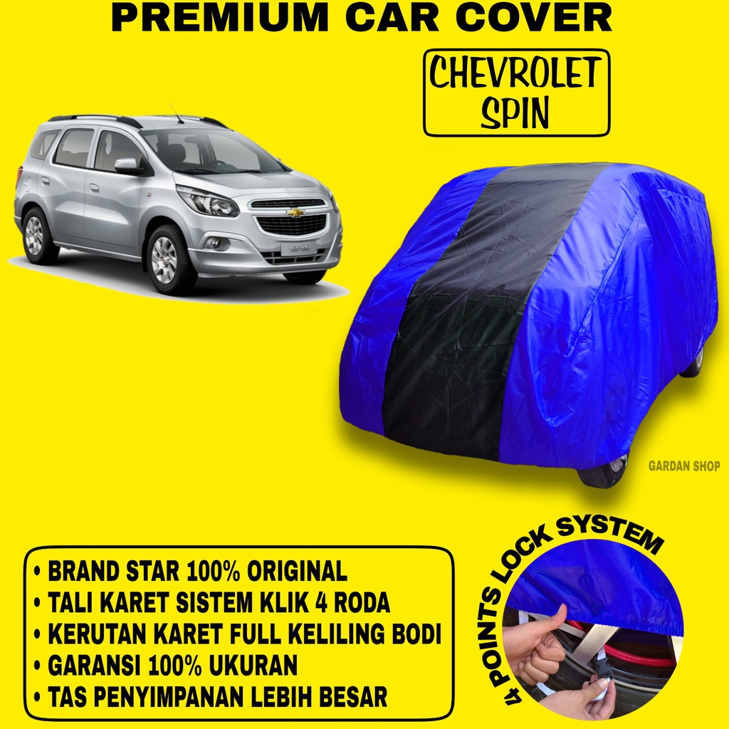 Body Cover CHEVROLET SPIN BIRU HITAM Penutup Bodi Mobil Chevrolet Spin Waterproof PREMIUM