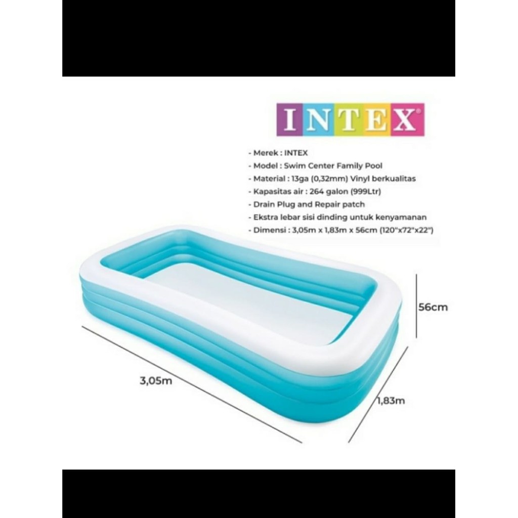 Kolam Renang Jumbo Intex 3M Family Swimming Pool Renang Anak 3 Meter Berenang Air