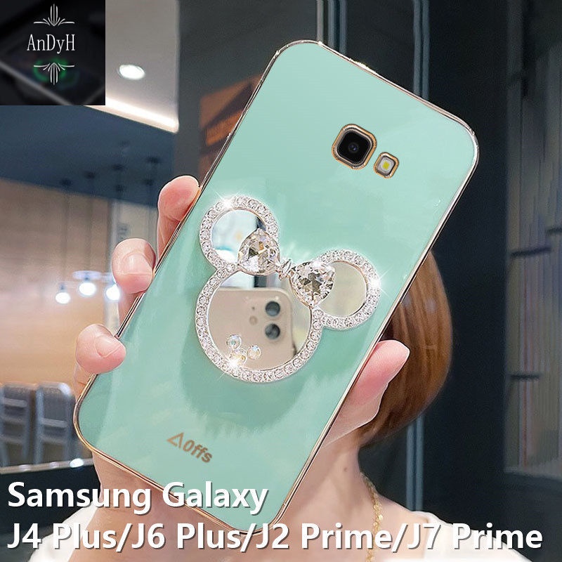 Case Desain Minnie Mouse Aksen Berlian Untuk Samsung Galaxy J4 Plus J6 Plus J2 Prime J7 Prime