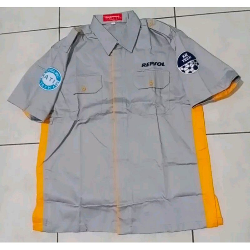 kemeja Baju Mekanik Crew shirt oli Repsol Cooling XR Tech ukuran Size L