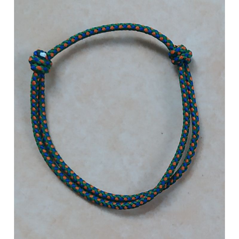 Gelang Tali Simple Prusik Tali Gunung Outdoor-Hijau bintik orange