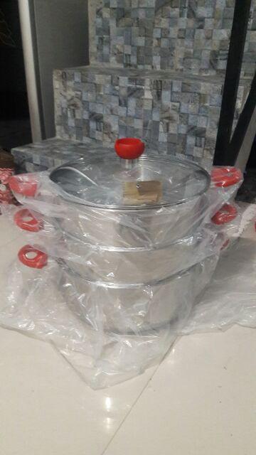 Supra Panci Super Steamer Susun 3 (32cm) Stainless Steel Tebal