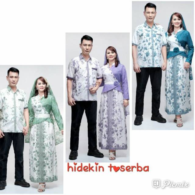 Sarimbit Couple Batik Dress Gamis Gaun Pesta Batik Jumbo Zoya Daun
