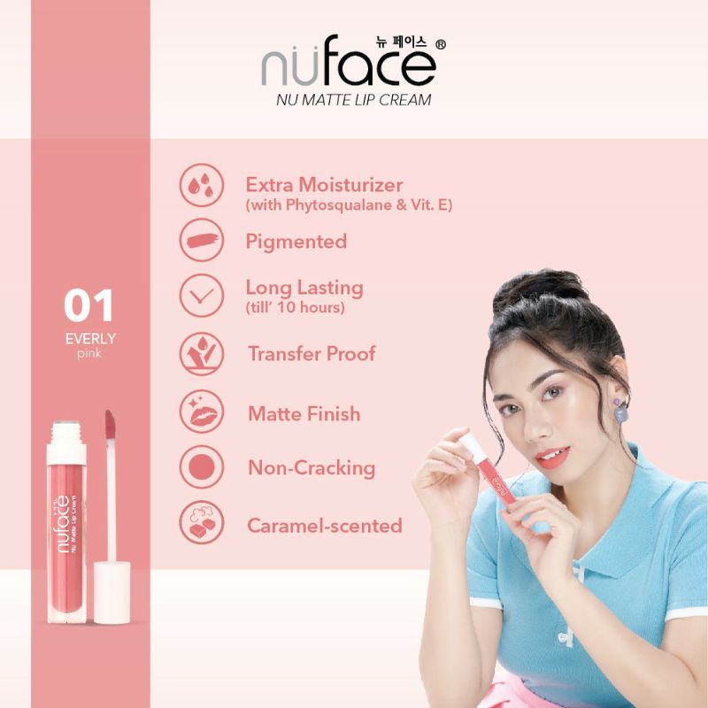 NUFACE Nu Matte Lip Cream | Lipcream Sensasi Caramel Warna Intense Tahan Lama