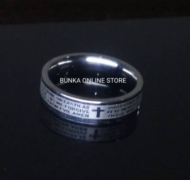 Cincin Stainless Steel Doa Bapa Kami Terukir