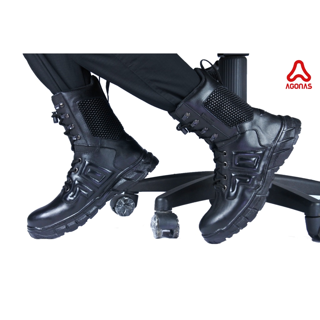 Sepatu PDL Kulit Full Hitam Centurion
