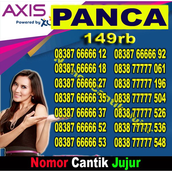 NOMOR CANTIK AXIS PANCA KARTU PERDANA NOMER AXIS PANCA