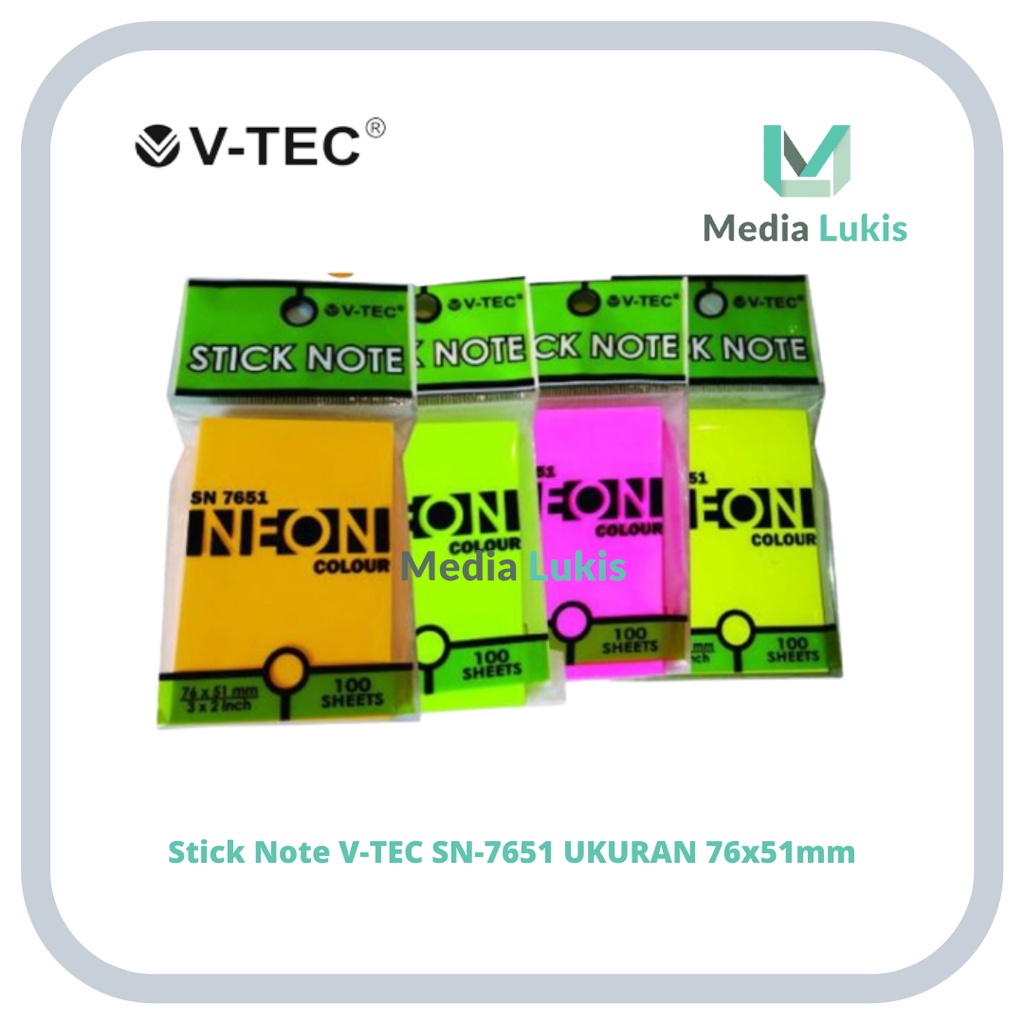 

Stick Note V-TEC SN-7651 UKURAN 76x51mm / sticky Note / Memo