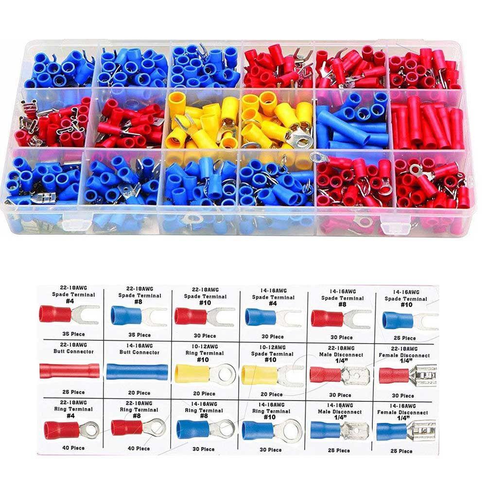 Preva 280 /520pcs Konektor Crimp Tembaga Adaptor Kawat Listrik Tahan Lama Post Pengikat Terminal Cold Pressed