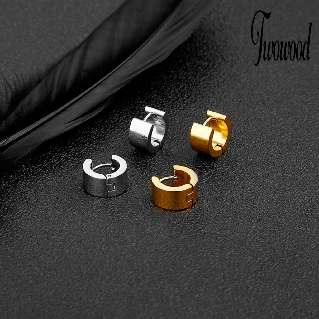 Anting Bulat Bahan Stainless Steel Untuk Unisex