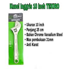 TEKIRO ADJUSTABLE WRENCH/KUNCI INGGRIS TEKIRO UK 6&quot;, 8&quot;, 10&quot;