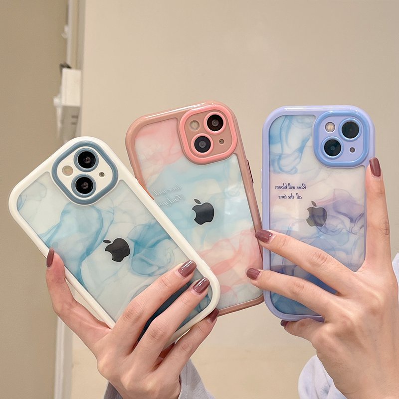 Fashion Purple Blue Marble Soft Case iP iPhone 14 + Plus SE 2020 X XR XS Max 11 12 13 Pro Max Clear Cream Casing Apple