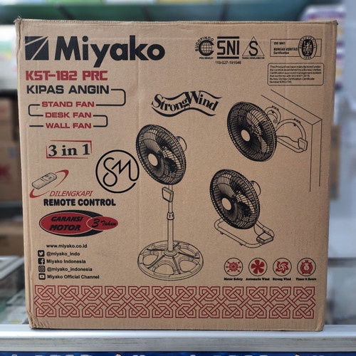 MIYAKO Kipas Angin Besi 3 Fungsi 18 Inch Remote 182 PRC - Garansi 3 Tahun