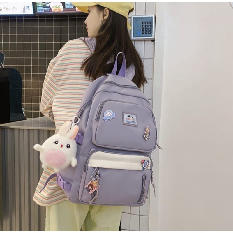 Tas Ransel Wanita Sekolah SD SMP SMK Terbaru K POP Korea Tas Ransel Perempuan Remaja Gadis Gendong Besar Kekinian Terbaru Viral Populer 2022-5