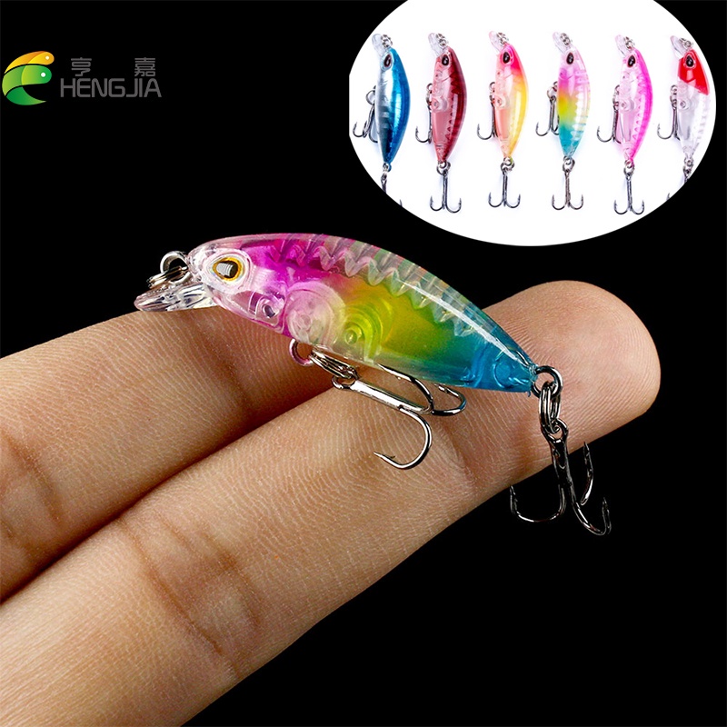 Hengjia 1pc Umpan Pancing Hardlure Tiruan Bentuk Ikan Kecil 40mm 2g