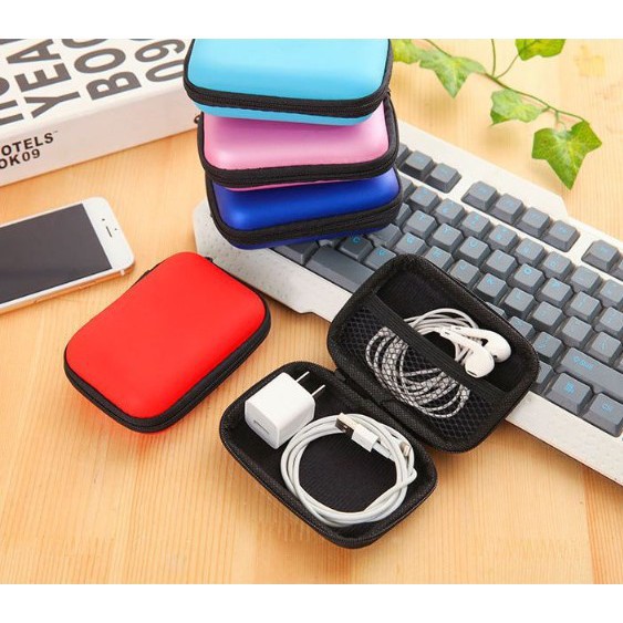 Grosir- 589 Dompet Headset Travel Case / Tempat Headset / Earphone Case Mini Charge / Kotak Headset