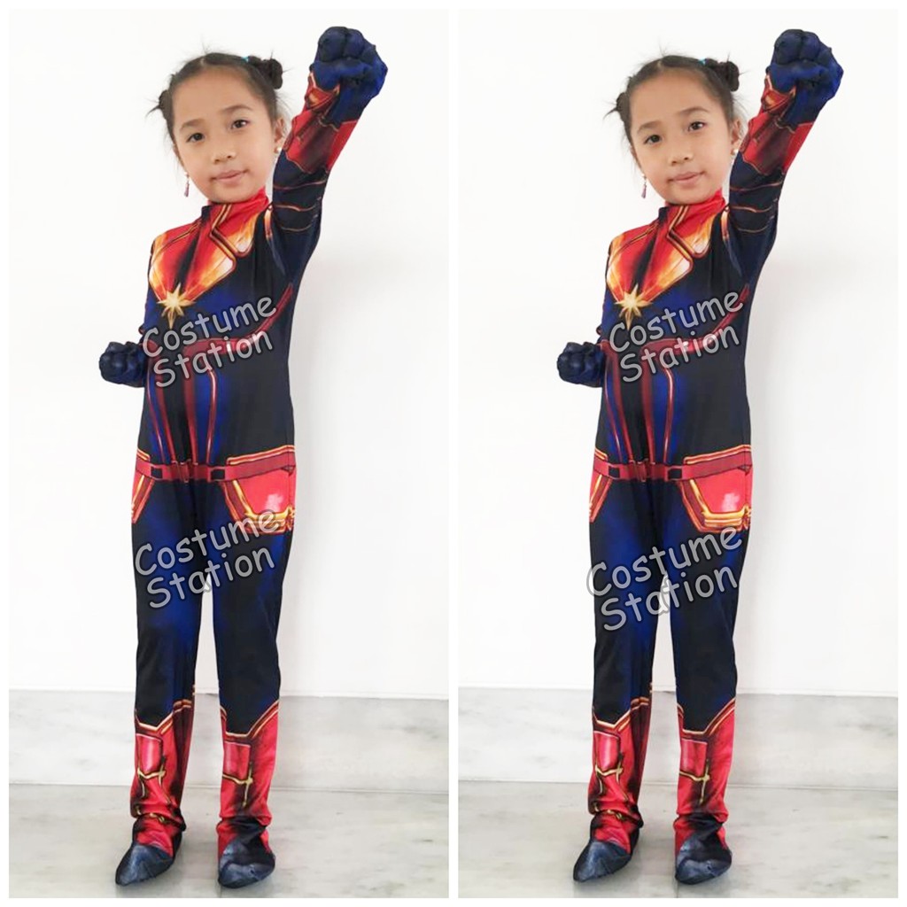 Kostum Superhero Captain Marvel / Costume Capt Marvel Avengers anak cewe