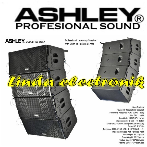 SPEAKER ASHLEY LINE ARRAY TW 210LA HARGA 1 PSC ASHLEY TW210LA