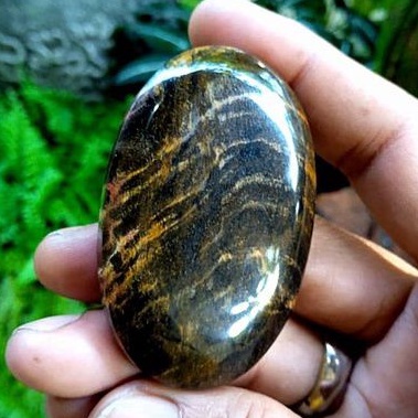 batu akik pancawarna fosil kayu motif loreng harimau(0388)