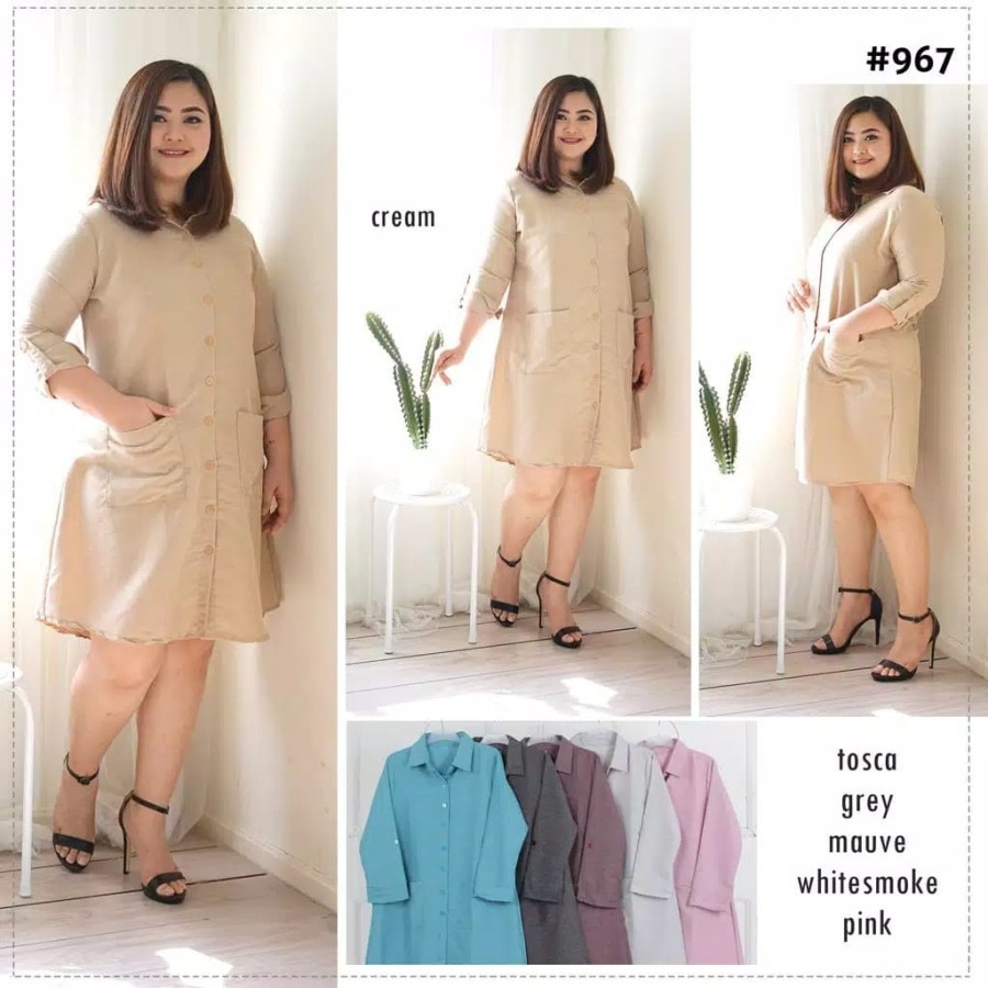 BARU Baju Atasan Wanita Jumbo Dress Big Size Tunik Jumbo Scuba Brukat dailyhijane