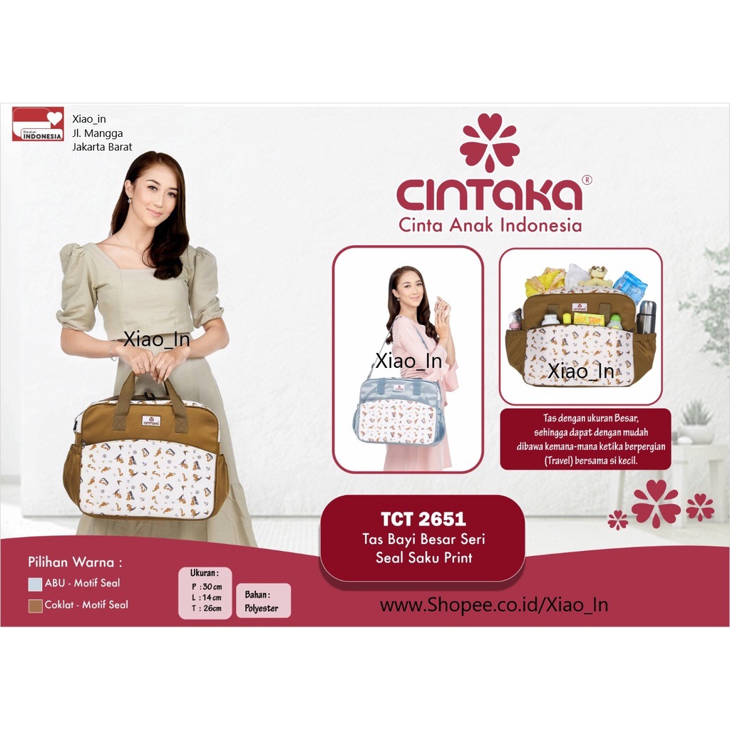 Chintaka Tas Bayi Besar saku print seri SEAL TCT2651