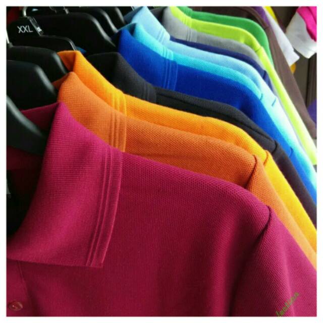 POLO SHIRT PRIA baju kaos kerah polos / kaos berkerah bahan katun lacos murah-5