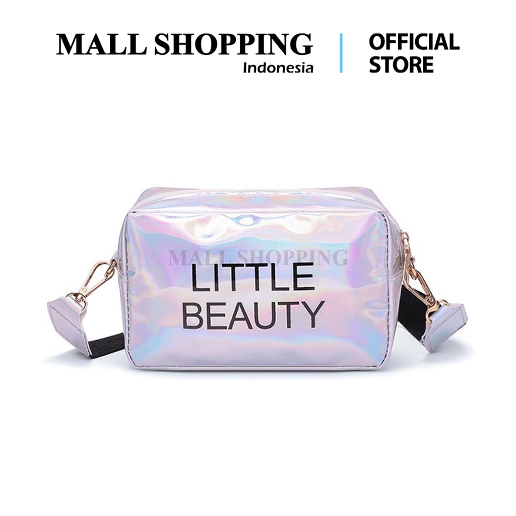 (COD) Tas Selempang Wanita Strap Resleting Sling Bag Tas Hologram MALLSHOPPING