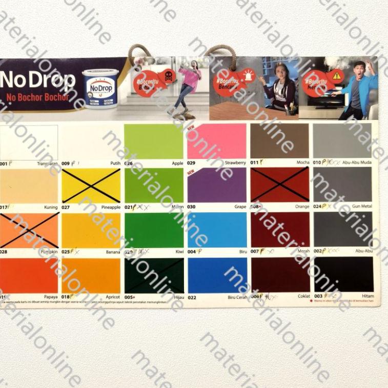 ★ NoDrop No Drop Kaleng 1Kg 1 Kg Warna Abu Muda Merah Coklat Hitam Trans Biru Putih Kuning ✬